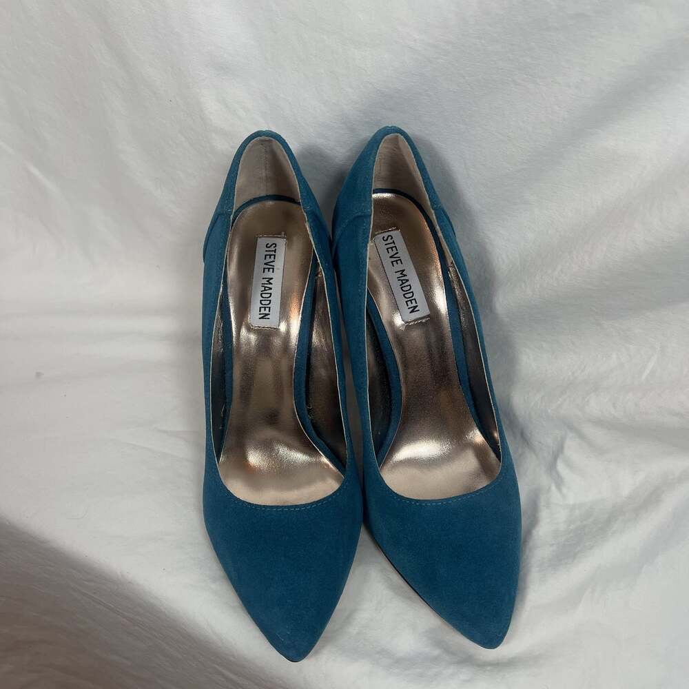 Steve Madden Teal Suede Platform Pumps
